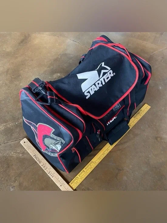 Vintage Ottawa Senators 90’s Starter Duffel Bag NHL Black Red Hockey Gym Travel - Picture 8 of 9